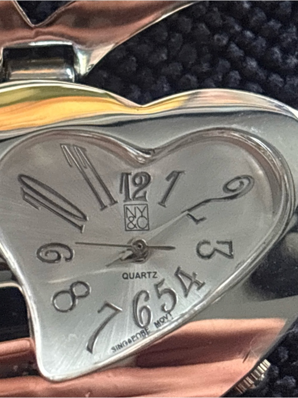 New York & Company Silver Heart Link Bracelet Watch - Picture 4 of 6